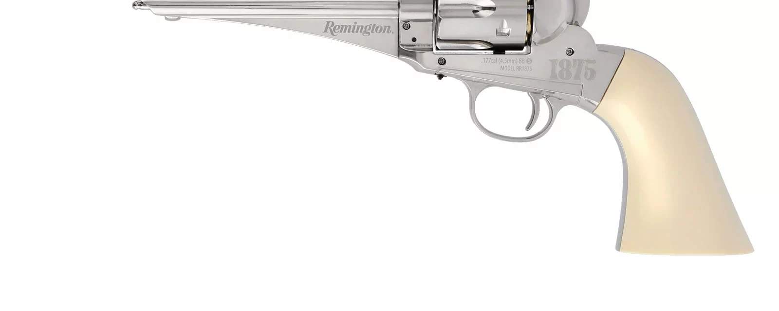 Remington Co2 Revolver 1875 Vollmetall Nickel Elfenbein Optik 45 Mm Diabolo Stahl Bb P18