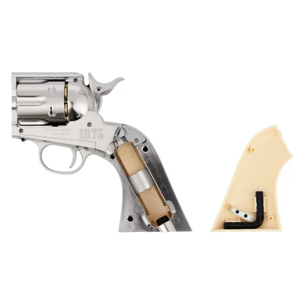 Remington Co2 Revolver 1875 Vollmetall Nickel Elfenbein Optik 45 Mm Diabolo Stahl Bb P18~6