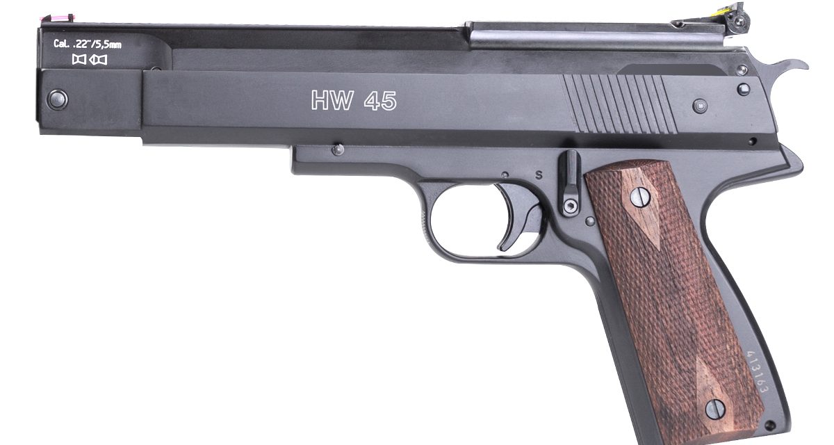 HW 45 Brüniert M. Fiber Optik Quer V. Links